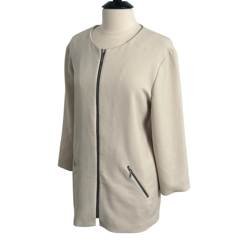Chico's Women's Long Sleeve Front Zipper & Two Pockets Topper‎ Jacket